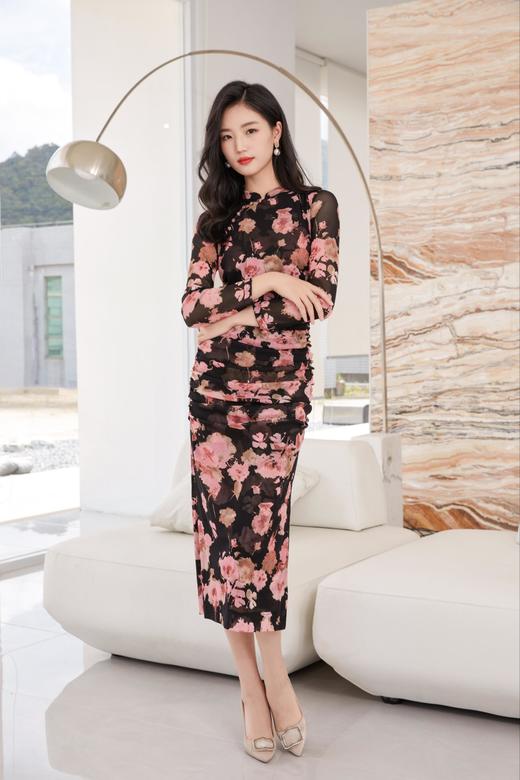 《花间集》～秋海棠”主题款水红色连衣裙HJ3S53 商品图5