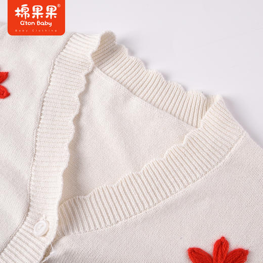 棉果果商场同款冬季女童提花V领棉线针织衫毛衣M422161522639 商品图2
