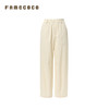 Famecoco范可儿裤子棉质刺绣褶皱感休闲直筒松紧腰长裤女秋季FAB6GA013 商品缩略图3