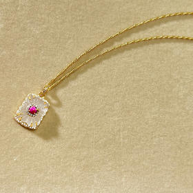 北京仓｜Leticia Ponti-Collier Julia-玫瑰色 石英石 水晶 项链［法国设计师］