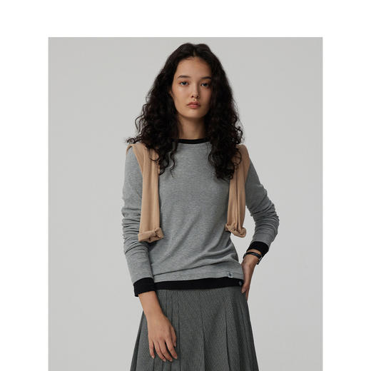 TeenieWeenie小熊简约长袖T恤女冬季t恤TTLA244902W 商品图3