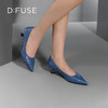 D:FUSE迪芙斯2024秋季新款简约小猫跟单鞋手工褶皱纯色真皮高跟鞋通勤鞋DF43111166 商品缩略图0