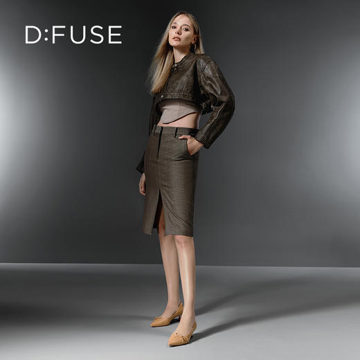 D:FUSE迪芙斯2024秋季新款高跟鞋绑带蝴蝶结尖头小猫跟单鞋美拉德通勤鞋DF43111187 商品图7