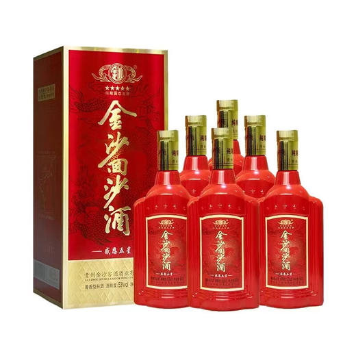 【店铺热销】金沙 回沙 感恩五星  酱香型  53度  500ml*6瓶 整箱 商品图5