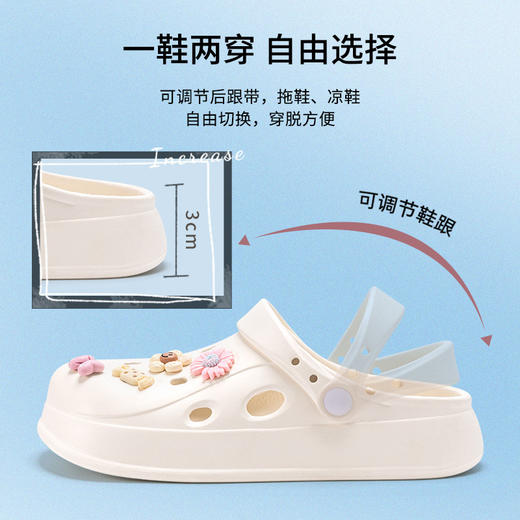 厚底洞洞鞋女夏季外穿室内家居沙滩海边漂流防滑耐磨凉拖软鞋百搭 商品图1