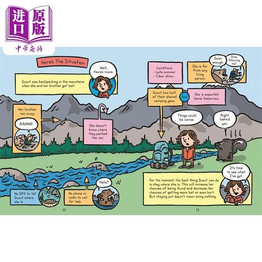 【中商原版】Survival Scout 英文原版野外科普漫画生存大搜查2册 山路 Lost in the Mountains 海啸 Tsunami Maxwell Eaton III 商品图4