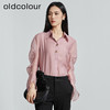 oldcolour秋季新款通勤时尚纯色花边袖长袖衬衫女P310107A1 商品缩略图4