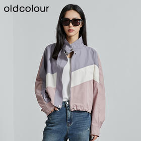 oldcolour秋季新款休闲短款风衣女撞色设计感气质外套女P320406A1