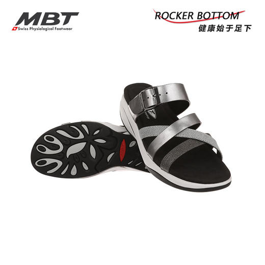 MBT足健康鞋女厚底休闲凉拖鞋 足弓支撑 增高提臀 防滑牛皮FASI 商品图3