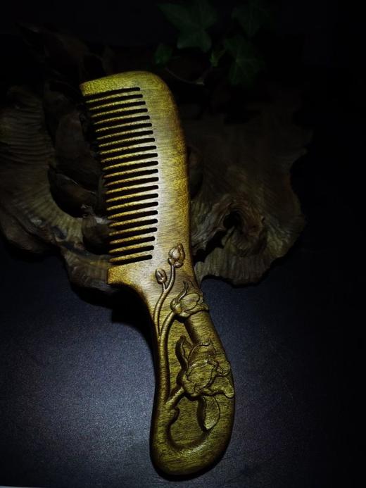 金丝楠老料双面玉兰花梳 商品图3