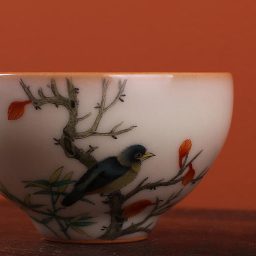 问鼎松涛彩绘哥窑玉盈杯（翠叶藏莺）（缺货） 商品图2