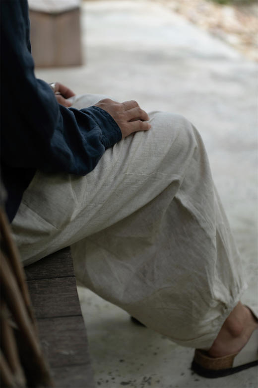 FREE YOGA自然原色九分亚麻长裤 商品图1