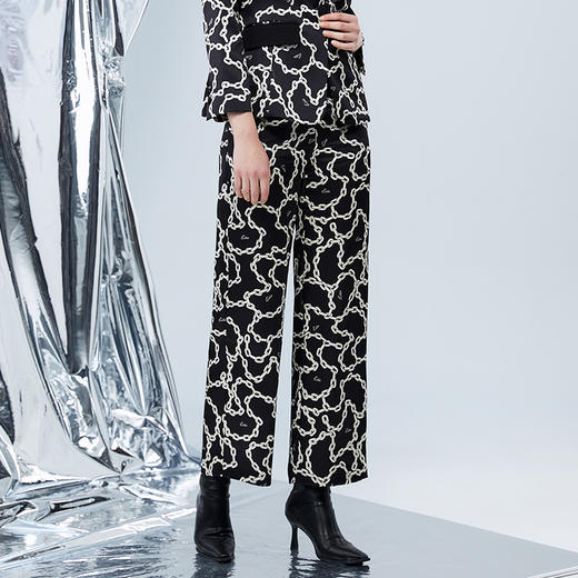 EITIE爱特爱秋季新款时尚复古印花女裤裤子7505213 商品图1