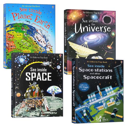 尤斯伯恩看里面系列4册 地球 太空英文原版 Usborne See inside Planet Earth 英文版儿童英语科普读物 大开本翻翻纸板书 进口书籍 商品图2