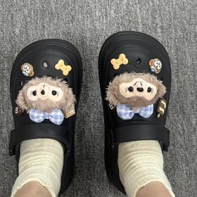 包头洞洞鞋女夏季厚底增高外穿踩屎感卡通拖鞋女士防滑可爱凉拖鞋