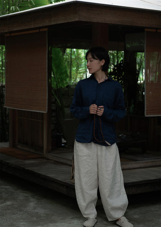 FREE YOGA自然原色九分亚麻长裤 商品图3