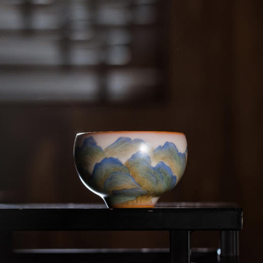 问鼎松涛彩绘哥窑映空杯（虞美人）浮白杯（青绿山水）浮白杯（兰香四溢）（缺货） 商品图2