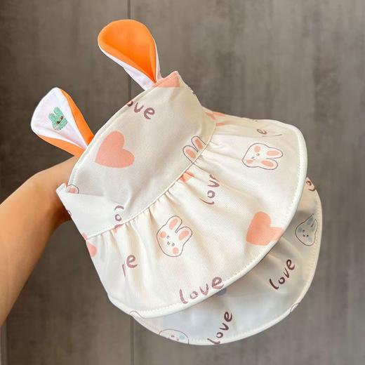 兔子婴儿帽子夏季空顶帽宝宝大檐遮阳帽男女幼儿沙滩太阳帽萌 商品图0