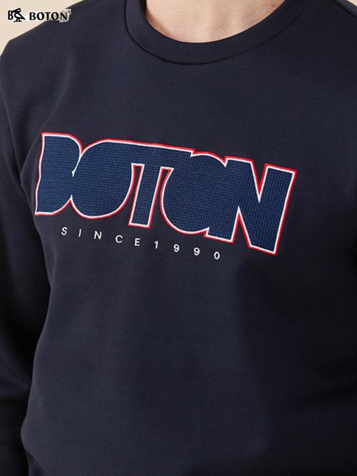 波顿春秋季男士百搭休闲高端字母品牌圆领针织长袖卫衣MT919123 商品图7