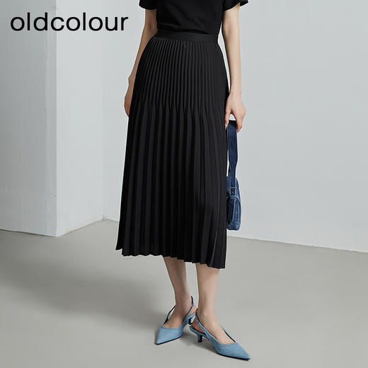 oldcolour秋季新款雪纺碎花半身裙高腰a字裙浪漫长裙女P320604A1 商品图0