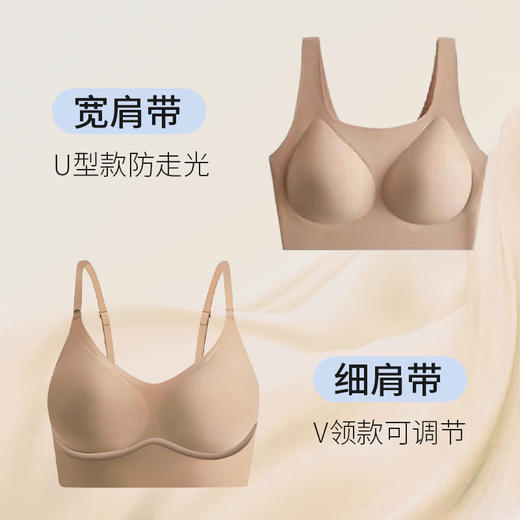 内衣消失术！蔓朵奇 薄款隐形无痕女士内衣 特调橡皮擦文胸 聚拢显瘦 女 宽带/细带 5色可选 商品图12