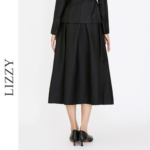 LIZZY早秋新款法式优雅休闲通勤高腰百搭大摆半身裙8089 商品图3