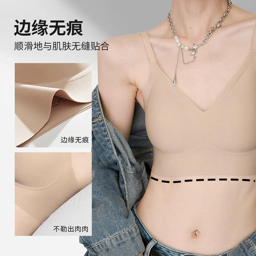 内衣消失术！蔓朵奇 薄款隐形无痕女士内衣 特调橡皮擦文胸 聚拢显瘦 女 宽带/细带 5色可选 商品图3