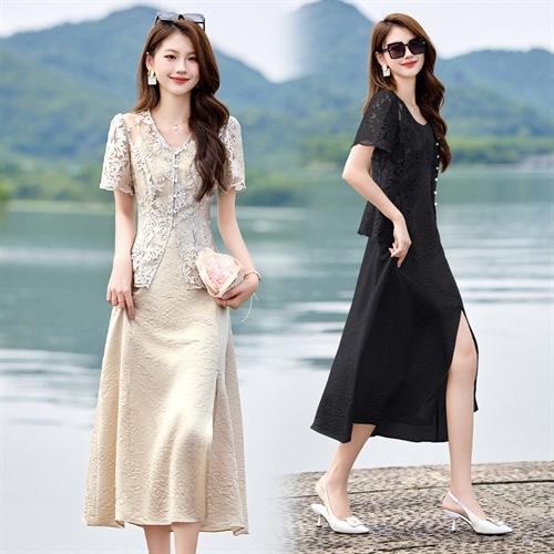 2024夏装新款简洁领型穿着不挑身材舒适透气时尚休闲两件套HR-SNX2992 商品图0