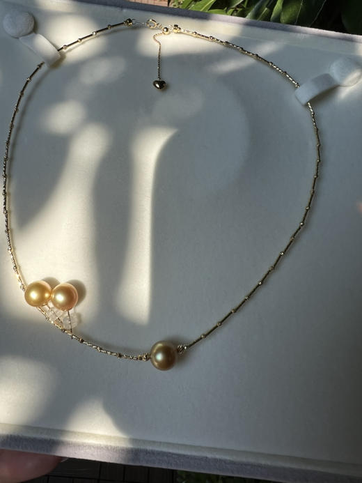 88-5高端定制 性价比max 金秋金珠 9-10mm金珠18K真金 耳钉/项链 商品图12