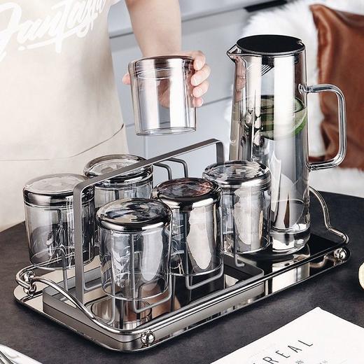 「轻奢质感！ins风水具套装」居家日用冷水壶套装客厅杯子托盘ins风家庭待客餐饮用具套装 商品图0
