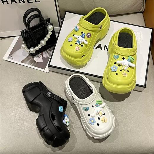 时尚百搭洞洞鞋夏季外穿女生防滑学生沙滩凉拖鞋学生包头网红软底 商品图3