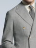 Stylbiella 「Cucinelli风格」澳洲美丽诺羊毛绒感360克重浅灰色亲王格纹全麻衬西装套装 商品缩略图1