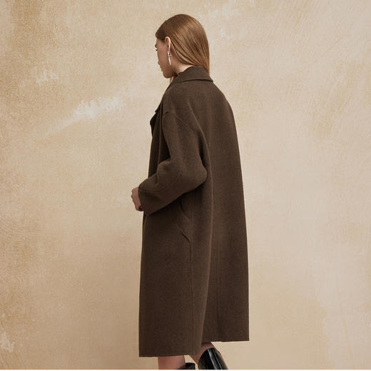PH91924新款双面呢简约廓形时尚通勤长款羊毛大衣 商品图1
