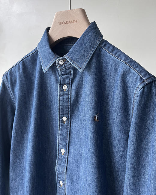 单品包邮现货 THS 8.10-无 RL家 女士 马球经典牛仔水洗棉衬衫 BG2757 商品图7