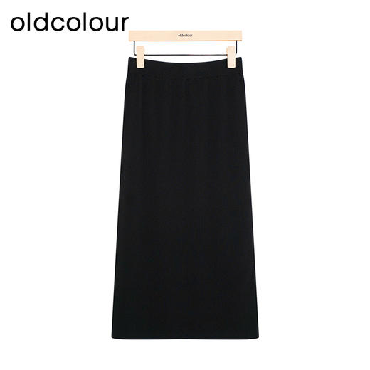 oldcolour夏季新款黑色半身裙高腰复古A字显瘦中长裙女GP21063749 商品图1