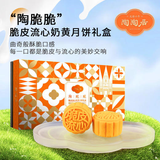 陶陶居月饼员工福利团购广式经典礼盒月饼莲蓉五仁豆沙月饼中秋月饼礼盒 “陶脆脆”脆皮流心奶黄月饼礼盒 商品图0