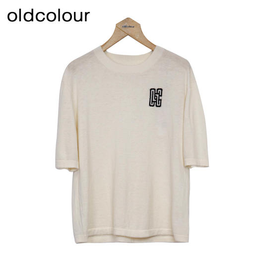 oldcolour纯色针织衫春季新款绵羊毛圆领短袖宽松上衣女P11052157 商品图0