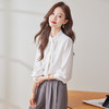 Q2002新款长袖春秋气质衬衣白色时尚百搭小众设计感法式宽松衬衫 商品缩略图1