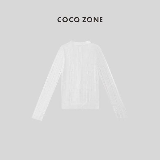 COCO ZONE 法式气质设计感针织羊毛开衫条纹感衬衫上衣 23C18466 商品图6