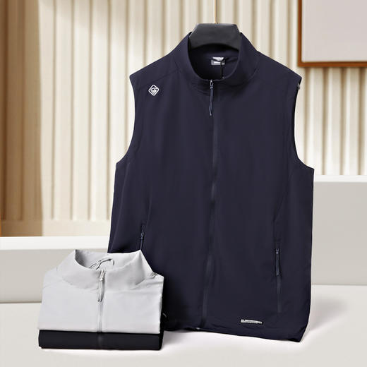 【新款DK】大依优型大码男装立领弹力马甲简约休闲宽松外套男坎肩背心上衣 商品图0