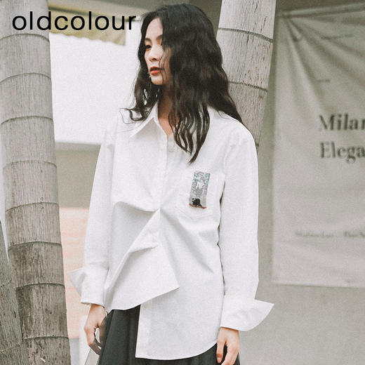 oldcolour简约衬衫2023春季新款设计感小众防晒上衣女P12013295 商品图4