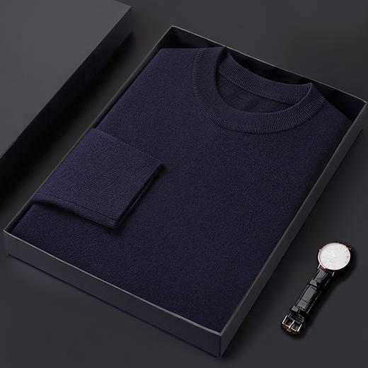 【100%羊毛】【新款DWP】大依优型大码羊毛衫针织衫圆领加肥加大毛衣大号胖子宽松毛衫男装上衣打底 商品图6