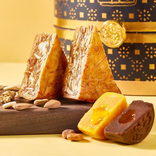 金九月饼中秋高端礼盒 五仁蛋黄莲蓉皇冠之星月饼礼盒880g 商品图5
