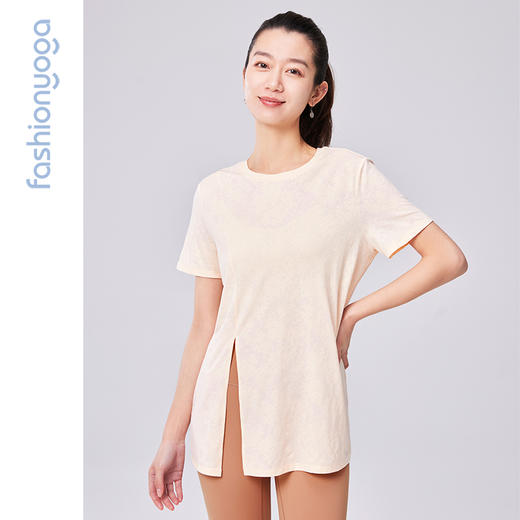 F12306凡圣瑜伽庭花运动长款T恤（不含胸垫） 商品图13