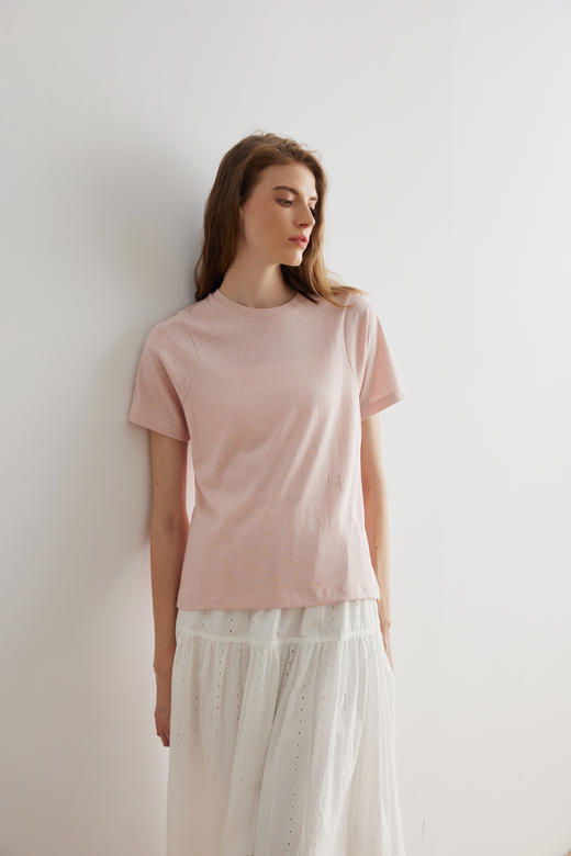 COCO ZONE 经典款通勤风舒适圆领短袖T恤上衣 23C18612 商品图1