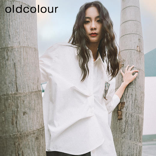 oldcolour简约衬衫2023春季新款设计感小众防晒上衣女P12013295 商品图0