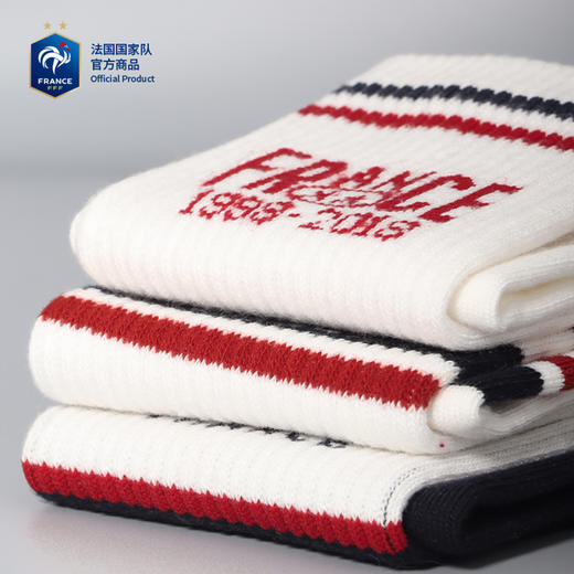 【官方正版】法国国家队丨复古运动袜拼色中筒纯棉足球迷姆巴佩周边 商品图1