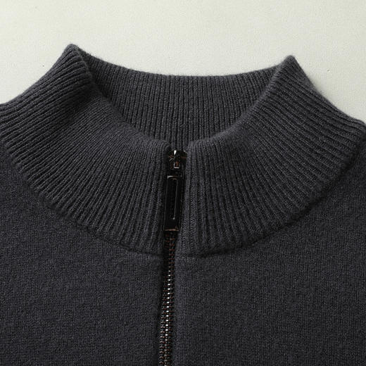 【100%绵羊毛】【新款DWP】大依优型大码拉链羊毛衫针织衫立领加肥加大毛衣大号胖子宽松毛衫男装上衣打底 商品图8