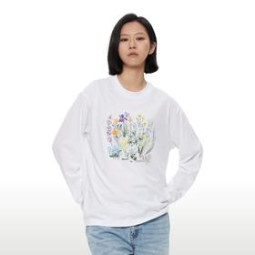 WassupHouse 花群云朵纱长袖T恤
