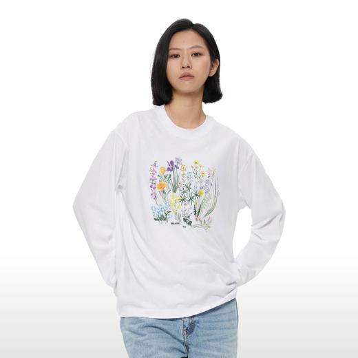 WassupHouse 花群云朵纱长袖T恤 商品图0